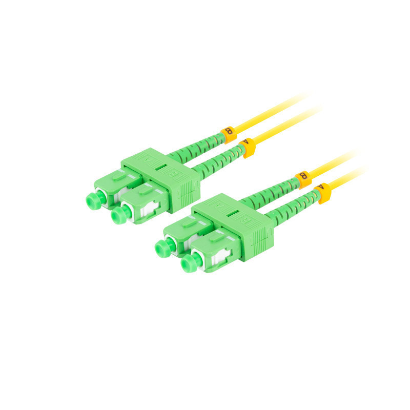 OPTICKÝ PATCHCORD SM SC/APC-SC/APC DUPLEX 5M LSZH G657A1 3.0MM ŽLUTÝ 