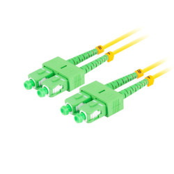 OPTICKÝ PATCHCORD SM SC/APC-SC/APC DUPLEX 10M LSZH G657A1 3.0MM ŽLUTÝ 