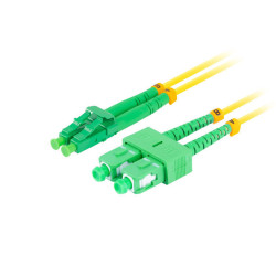 OPTICKÝ PATCHCORD SM SC/APC-LC/APC DUPLEX 2M LSZH G657A1 3.0MM ŽLUTÝ 