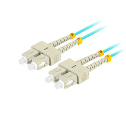 OPTICKÝ PATCHCORD MM SC/UPC-SC/UPC DUPLEX 5M LSZH OM3 50/125 3.0MM AQUA 