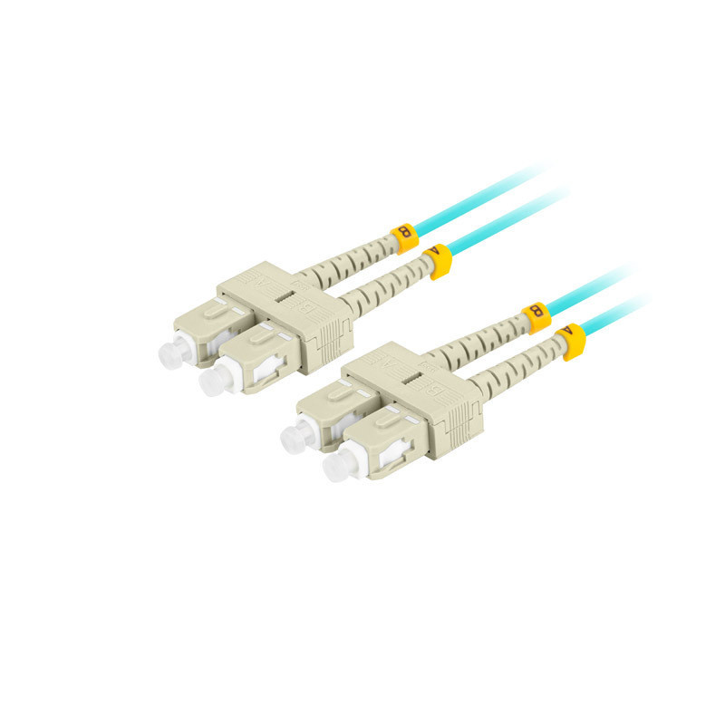 OPTICKÝ PATCHCORD MM SC/UPC-SC/UPC DUPLEX 5M LSZH OM3 50/125 3.0MM AQUA 
