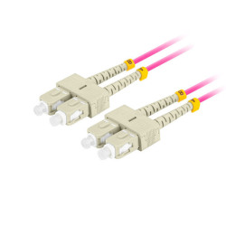 OPTICKÉ VLÁKNO PATCHCORD MM SC/UPC-SC/UPC DUPLEX 1M LSZH OM4 50/125 3.0MM FIALOVÁ 