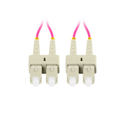 OPTICKÝ PATCHCORD MM SC/UPC-SC/UPC DUPLEX 2M LSZH OM4 50/125 3.0MM FIALOVÝ 