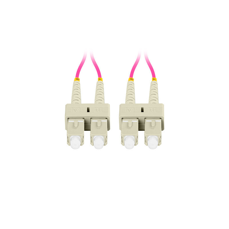 OPTICKÝ PATCHCORD MM SC/UPC-SC/UPC DUPLEX 2M LSZH OM4 50/125 3.0MM FIALOVÝ