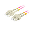 OPTICKÉ VLÁKNO PATCHCORD MM SC/UPC-SC/UPC DUPLEX 5M LSZH OM4 50/125 3.0MM FIALOVÁ 