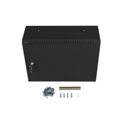 19" RACKOVÁ SKŘÍŇ PRO MONTÁŽ NA STĚNU 4U+3U/540X200 NÍZKOPROFILOVÁ ČERNÁ  (SMONTOVANÁ)
