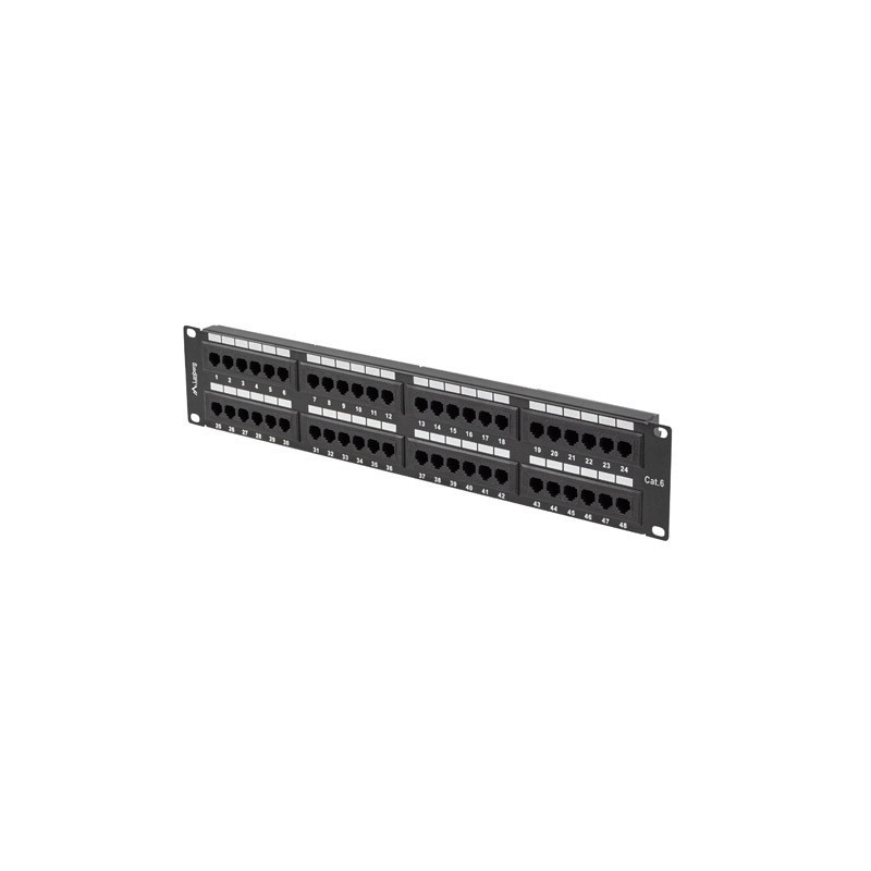 PATCH PANEL 48 PORTŮ 2U 19" CAT.6 UTP ČERNÝ PATCH PANEL 48 PORTŮ 2U 19" CAT.6 UTP ČERNÝ