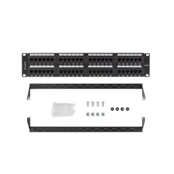 PATCH PANEL 48 PORTŮ 2U 19" CAT.5E UTP ČERNÝ