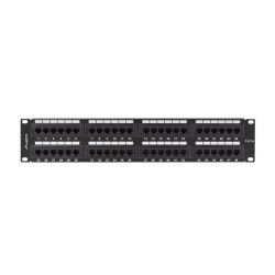 PATCH PANEL 48 PORTŮ 2U 19" CAT.5E UTP ČERNÝ
