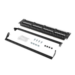 PATCH PANEL 48 PORTŮ 2U 19" CAT.5E UTP ČERNÝ