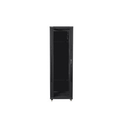 19" VOLNĚ STOJÍCÍ RACKOVÁ SKŘÍŇ 42U/800X800 S PROSKLENÝMI DVEŘMI ČERNÁ  (SMONTOVANÁ)