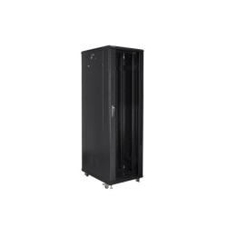 19" VOLNĚ STOJÍCÍ RACKOVÁ SKŘÍŇ 42U/800X800 S PROSKLENÝMI DVEŘMI ČERNÁ  (SMONTOVANÁ)