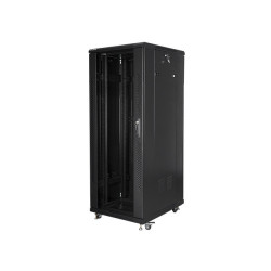 19" VOLNĚ STOJÍCÍ RACKOVÁ SKŘÍŇ 32U/600X800 S PROSKLENÝMI DVEŘMI ČERNÁ  (SMONTOVANÁ)