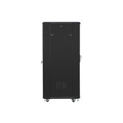 19" VOLNĚ STOJÍCÍ RACKOVÁ SKŘÍŇ 32U/600X800 S PROSKLENÝMI DVEŘMI ČERNÁ  (SMONTOVANÁ)