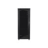19" VOLNĚ STOJÍCÍ RACKOVÁ SKŘÍŇ 32U/600X800 S PROSKLENÝMI DVEŘMI ČERNÁ  (SMONTOVANÁ)