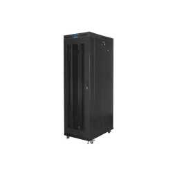 19" VOLNĚ STOJÍCÍ RACKOVÁ SKŘÍŇ 42U/800X1200 (FLAT PACK) SE SÍŤOVÝMI DVEŘMI LCD ČERNÁ  V2