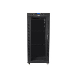 19" VOLNĚ STOJÍCÍ RACKOVÁ SKŘÍŇ 27U/800X1200 (FLAT PACK) S PROSKLENÝMI DVEŘMI LCD ČERNÁ