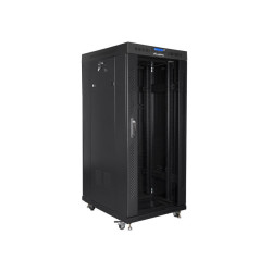 19" VOLNĚ STOJÍCÍ RACKOVÁ SKŘÍŇ 27U/800X1200 (FLAT PACK) S PROSKLENÝMI DVEŘMI LCD ČERNÁ