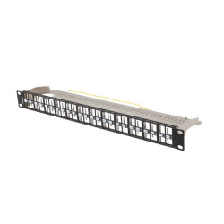 PATCH PANEL PRÁZDNÝ 48 PORTŮ 1U 19" FTP PRO MODULY KEYSTONE ČERNÝ