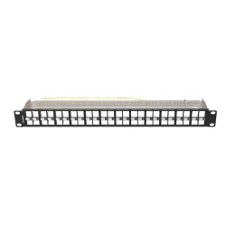PATCH PANEL PRÁZDNÝ 48 PORTŮ 1U 19" FTP PRO MODULY KEYSTONE ČERNÝ