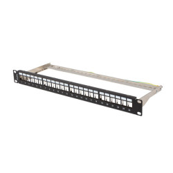 PATCH PANEL 24 PORTŮ 1U 19" FTP PRO MODULY KEYSTONE ČERNÝ