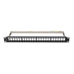 PATCH PANEL 24 PORTŮ 1U 19" FTP PRO MODULY KEYSTONE ČERNÝ