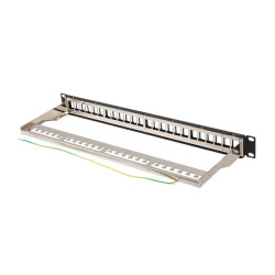 PATCH PANEL 24 PORTŮ 1U 19" FTP PRO MODULY KEYSTONE ČERNÝ