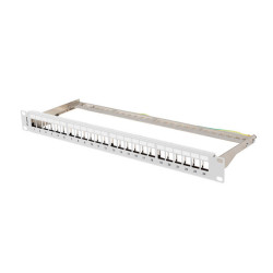 PATCH PANEL PRÁZDNÝ 24 PORTŮ 1U 19" FTP PRO MODULY KEYSTONE ŠEDÝ