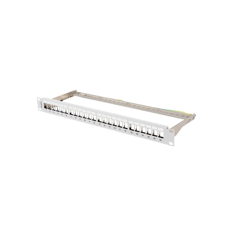 PATCH PANEL PRÁZDNÝ 24 PORTŮ 1U 19" FTP PRO MODULY KEYSTONE ŠEDÝ PATCH PANEL PRÁZDNÝ 24 PORTŮ 1U 19" FTP PRO MODULY KEYSTONE ŠEDÝ