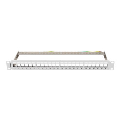 PATCH PANEL PRÁZDNÝ 24 PORTŮ 1U 19" FTP PRO MODULY KEYSTONE ŠEDÝ