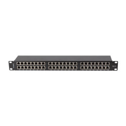 PATCH PANEL 48 PORTŮ 1U 19" CAT.5E FTP STÍNĚNÝ ČERNÝ