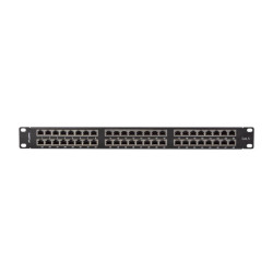 PATCH PANEL 48 PORTŮ 1U 19" CAT.5E FTP STÍNĚNÝ ČERNÝ