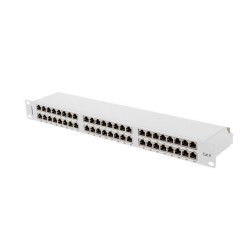 PATCH PANEL 48 PORTŮ 1U 19" CAT.6 FTP STÍNĚNÝ ŠEDÝ