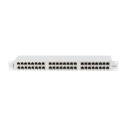 PATCH PANEL 48 PORTŮ 1U 19" CAT.6 FTP STÍNĚNÝ ŠEDÝ