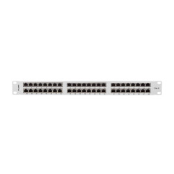 PATCH PANEL 48 PORTŮ 1U 19" CAT.6 FTP STÍNĚNÝ ŠEDÝ