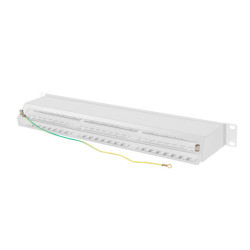 PATCH PANEL 48 PORTŮ 1U 19" CAT.6 FTP STÍNĚNÝ ŠEDÝ
