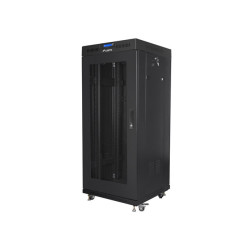 19" VOLNĚ STOJÍCÍ RACKOVÁ SKŘÍŇ 27U/600X600 (FLAT PACK) SE SÍŤOVANÝMI DVEŘMI LCD ČERNÁ  V2