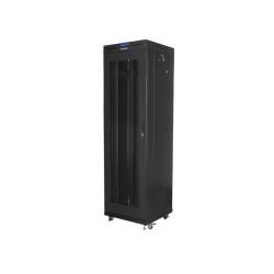 19" VOLNĚ STOJÍCÍ RACKOVÁ SKŘÍŇ 42U/600X600 (FLAT PACK) SE SÍŤOVÝMI DVEŘMI LCD ČERNÁ  V2