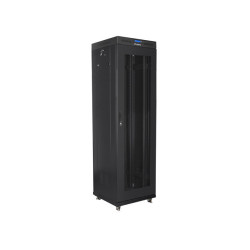 19" VOLNĚ STOJÍCÍ RACKOVÁ SKŘÍŇ 42U/600X600 (FLAT PACK) SE SÍŤOVÝMI DVEŘMI LCD ČERNÁ  V2