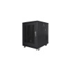 RACKOVÁ SKŘÍŇ 19" VOLNĚ STOJÍCÍ 15U/600X800 (FLAT PACK) SE SÍŤOVÝMI DVEŘMI ČERNÁ