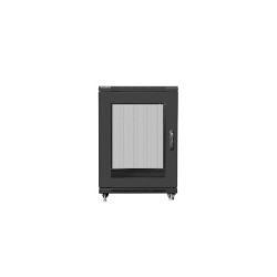 RACKOVÁ SKŘÍŇ 19" VOLNĚ STOJÍCÍ 15U/600X800 (FLAT PACK) SE SÍŤOVÝMI DVEŘMI ČERNÁ