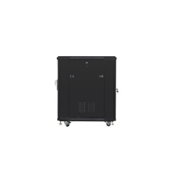 RACKOVÁ SKŘÍŇ 19" VOLNĚ STOJÍCÍ 15U/600X800 (FLAT PACK) SE SÍŤOVÝMI DVEŘMI ČERNÁ