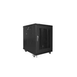 RACKOVÁ SKŘÍŇ 19" VOLNĚ STOJÍCÍ 15U/600X800 (FLAT PACK) SE SÍŤOVÝMI DVEŘMI ČERNÁ