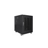 RACKOVÁ SKŘÍŇ 19" VOLNĚ STOJÍCÍ 15U/600X800 (FLAT PACK) SE SÍŤOVÝMI DVEŘMI ČERNÁ