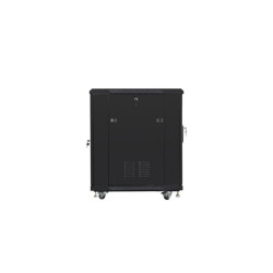 RACKOVÁ SKŘÍŇ 19" VOLNĚ STOJÍCÍ 15U/600X800 (FLAT PACK) SE SÍŤOVÝMI DVEŘMI ČERNÁ