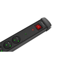 PŘEPĚŤOVÁ OCHRANA  SP1 1,5M 5X FRANCOUZSKÉ ZÁSUVKY ČERNÁ
