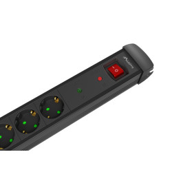 PŘEPĚŤOVÁ OCHRANA  SP1 5M 5X SCHUKO ZÁSUVKY ČERNÁ