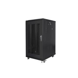 19" VOLNĚ STOJÍCÍ RACKOVÁ SKŘÍŇ 22U/600X800 (FLAT PACK) SE SÍŤOVÝMI DVEŘMI ČERNÁ
