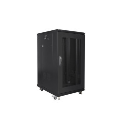 19" VOLNĚ STOJÍCÍ RACKOVÁ SKŘÍŇ 22U/600X800 (FLAT PACK) SE SÍŤOVÝMI DVEŘMI ČERNÁ