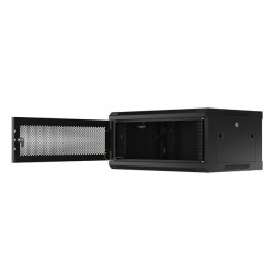 RACKOVÁ SKŘÍŇ 19" NÁSTĚNNÁ 4U/600X450 S PERFOROVANÝMI DVEŘMI ČERNÁ  (PLOCHÉ BALENÍ)